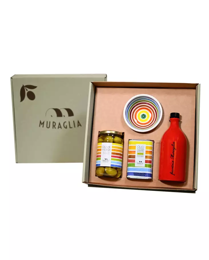 Oliiviöljysetti Aperitivo 3 x 750ml Olio Muraglian tyylikkäässä lahjapakkauksessa - Extra Virgin Oliivöljyt - MUR033 - 1